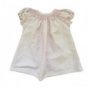 Land's End Seersucker Pink Smocked Dress - 18m